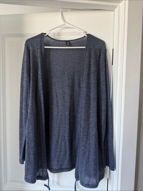 SHEIN Open-Front Cardigan in Heathered Navy Women’s Size 1XL 14